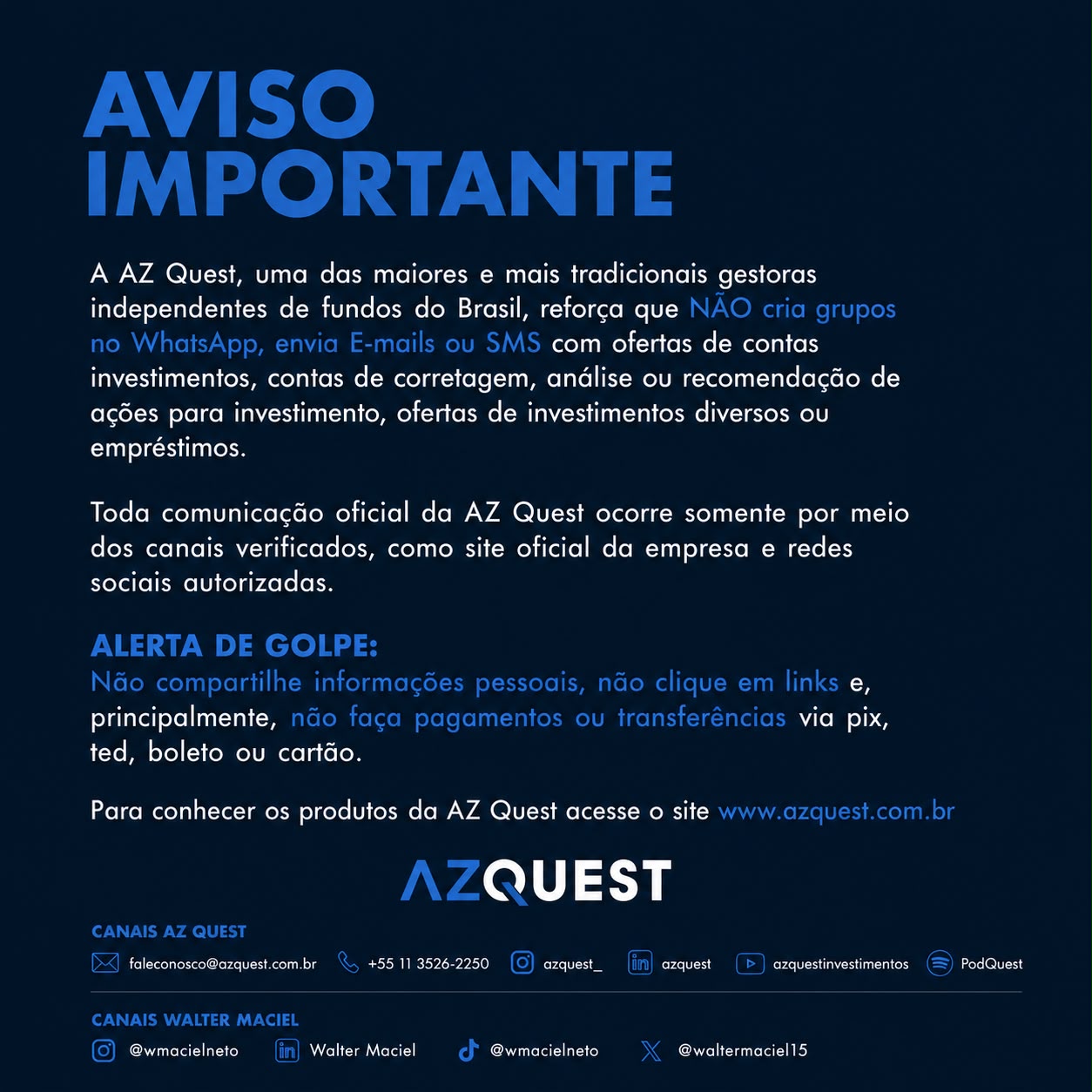 AVISO IMPORTANTE